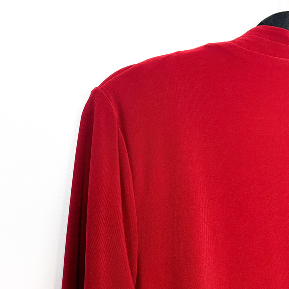 Jones New York V Neck Long Sleeve Red Formal Dress - Picture 9 of 9